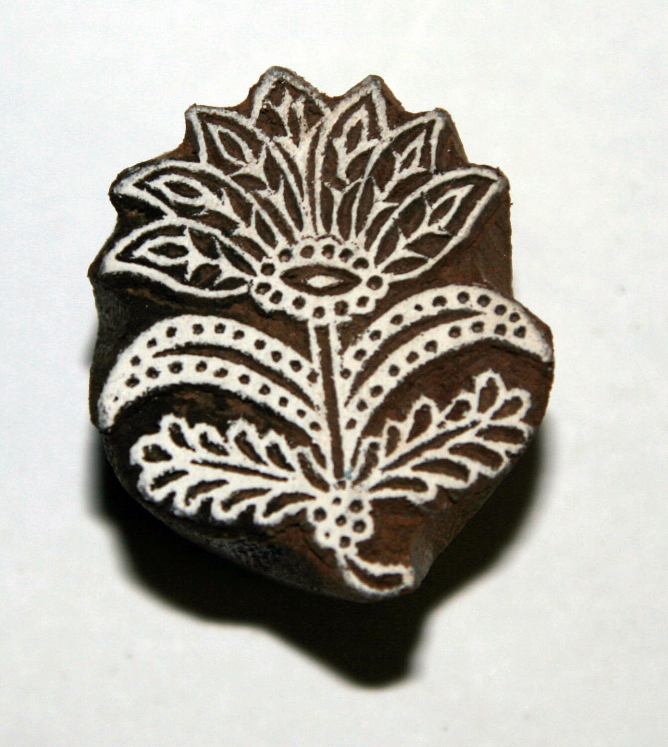 Stamp Wooden Block Print Flower Hand Carved Design 5