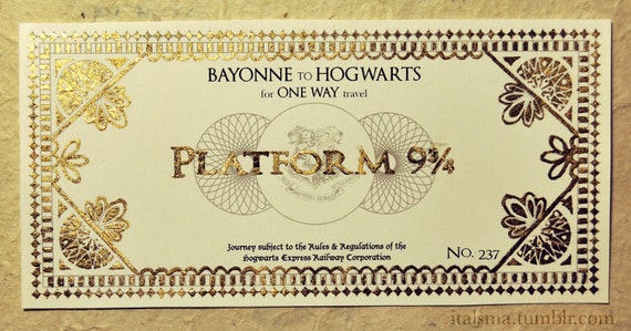 Hogwarts Express Ticket RESERVED FOR SUSANELAINE99