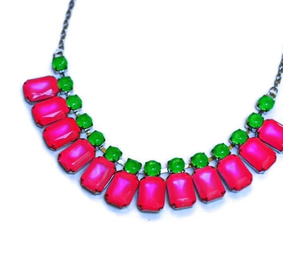 neon jewelry painted rhinestone necklace Candy Collar