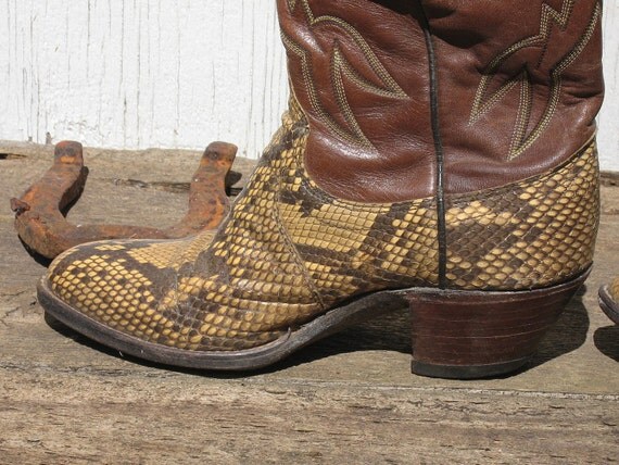 Vintage Womens Snakeskin Dan Post Cowboy Boots Size 6 Free