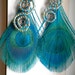 Turquoise Mermaid - Peacock Feather Earrings