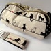 Cosmetics case and keyring Black cats on neutral - Reserved for a very special customer: Carolann Tracy