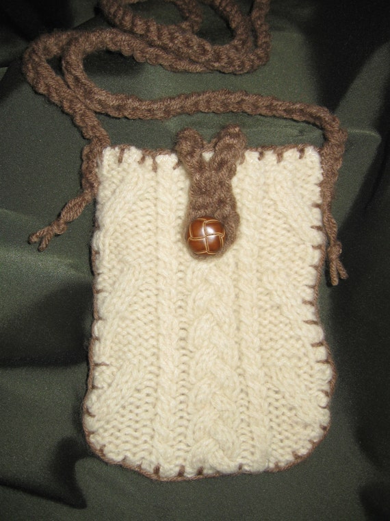 Items similar to Fisherman Knit Mini Messenger Bag on Etsy