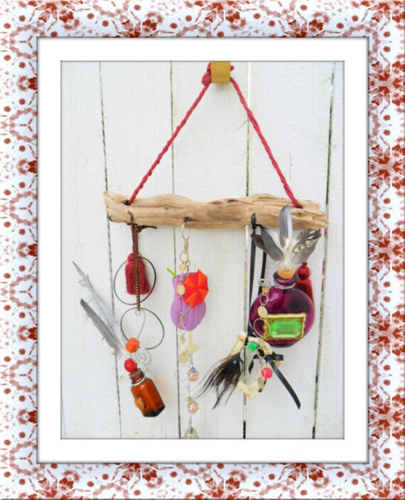 Driftwood Windchime Yard Art Garden Decoration Mobile of