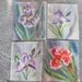 Iris Fabric Paintings 8"x 10" for Quilt Motifs
