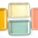 Metal trays pastel colors - set of 4 Social Supper Trays