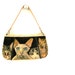 Hand Painted Suede Purse - pink cats