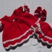 Hand knitted dolls / reborn clothes set in red / white to fit 16 - 18 inch doll / reborn