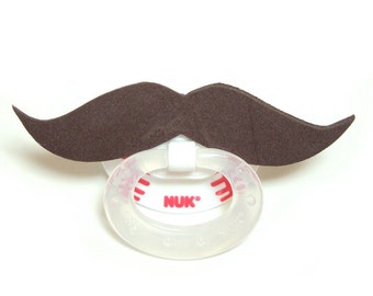 Brown Mustache baseball pacifier 6 to 18 months