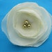 Fabric Flower Ring in Cream Chiffon and Gold