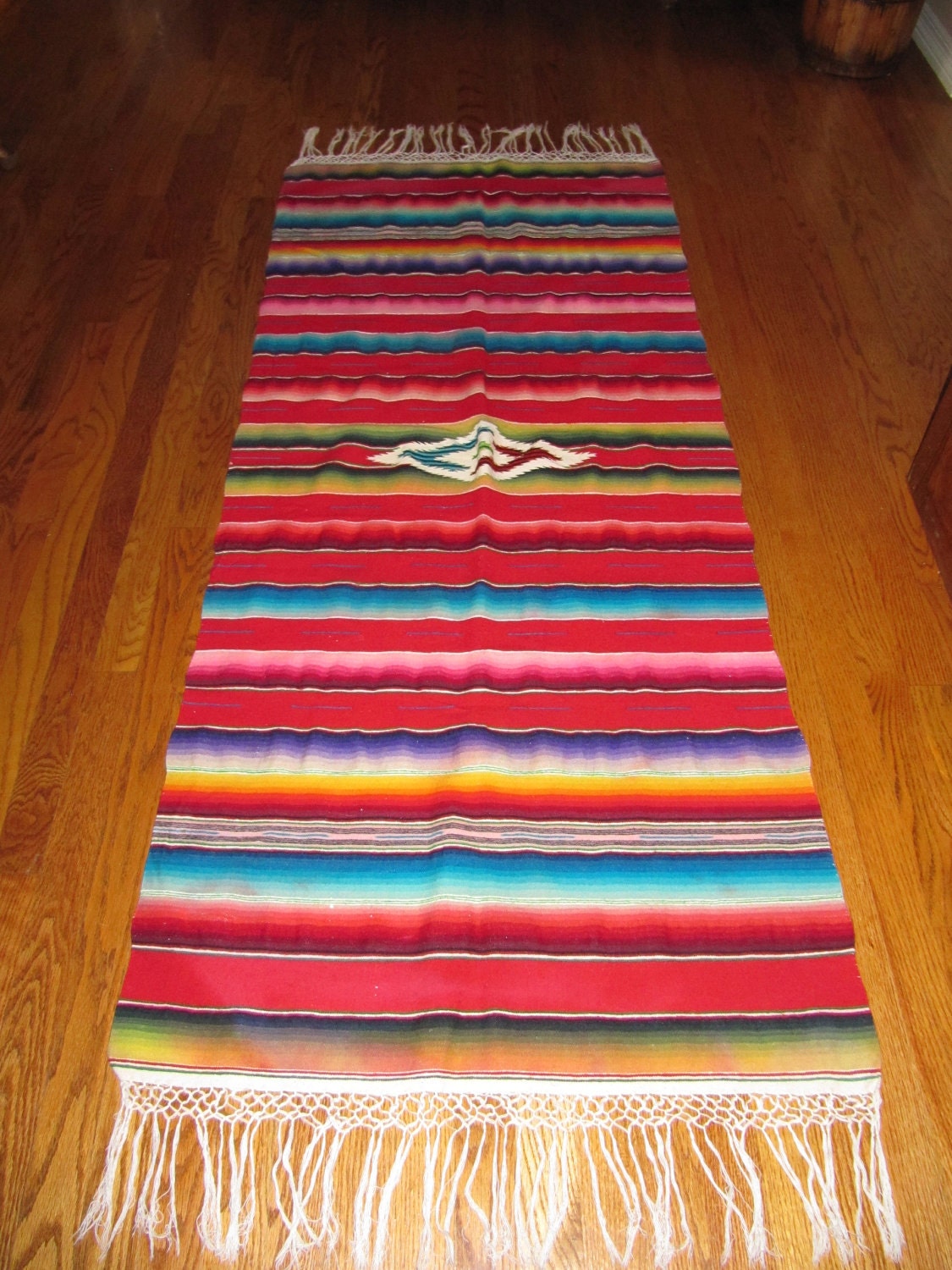 BLaNkeT RuG ViNTaGe aNTiQue MeXiCaN WooL KiLiM SaLTiLLo