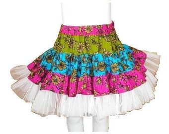 GIrl's Skirt Sewing Pattern , INSTANT DOWNLOAD, Twirly Swirly Skirt with head band (pdf pattern), Sewing Pattern Girls Skirt