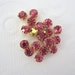 Pink Sew on Rhinestones--Gold colored Setting -- 4MM-- Super Sparkly -- 20 Pcs