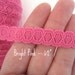 Narrow Stretch Lace Elastic -- Bright Pink -- 1/2" inches wide-- 5 yds