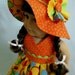 18 Inch Doll Clothes - Sundress with Crossover Bodice/Wide Brimmed Hat in Orange and Yellow