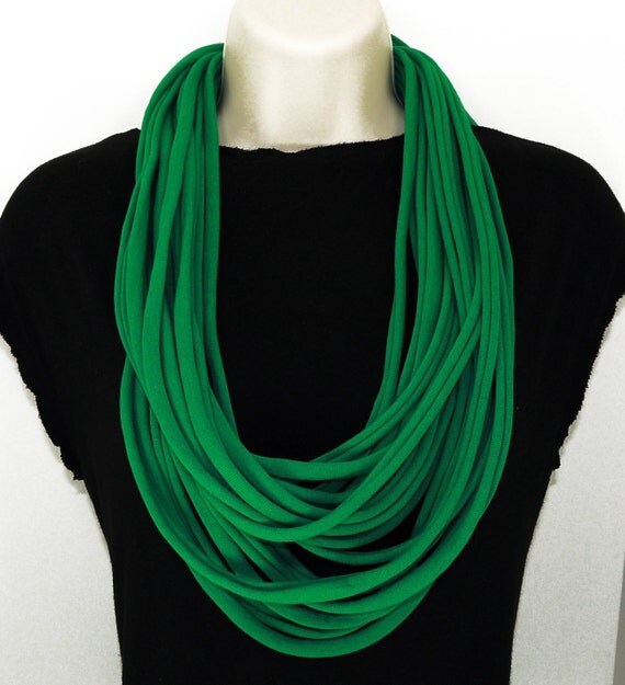 jersey Necklace hooded Green Free Scarf Scarf Shipping Infinity Infinity scarf  Kelly