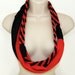 Fabric Necklace Braided Infinity Scarf Targaryen Black and Red