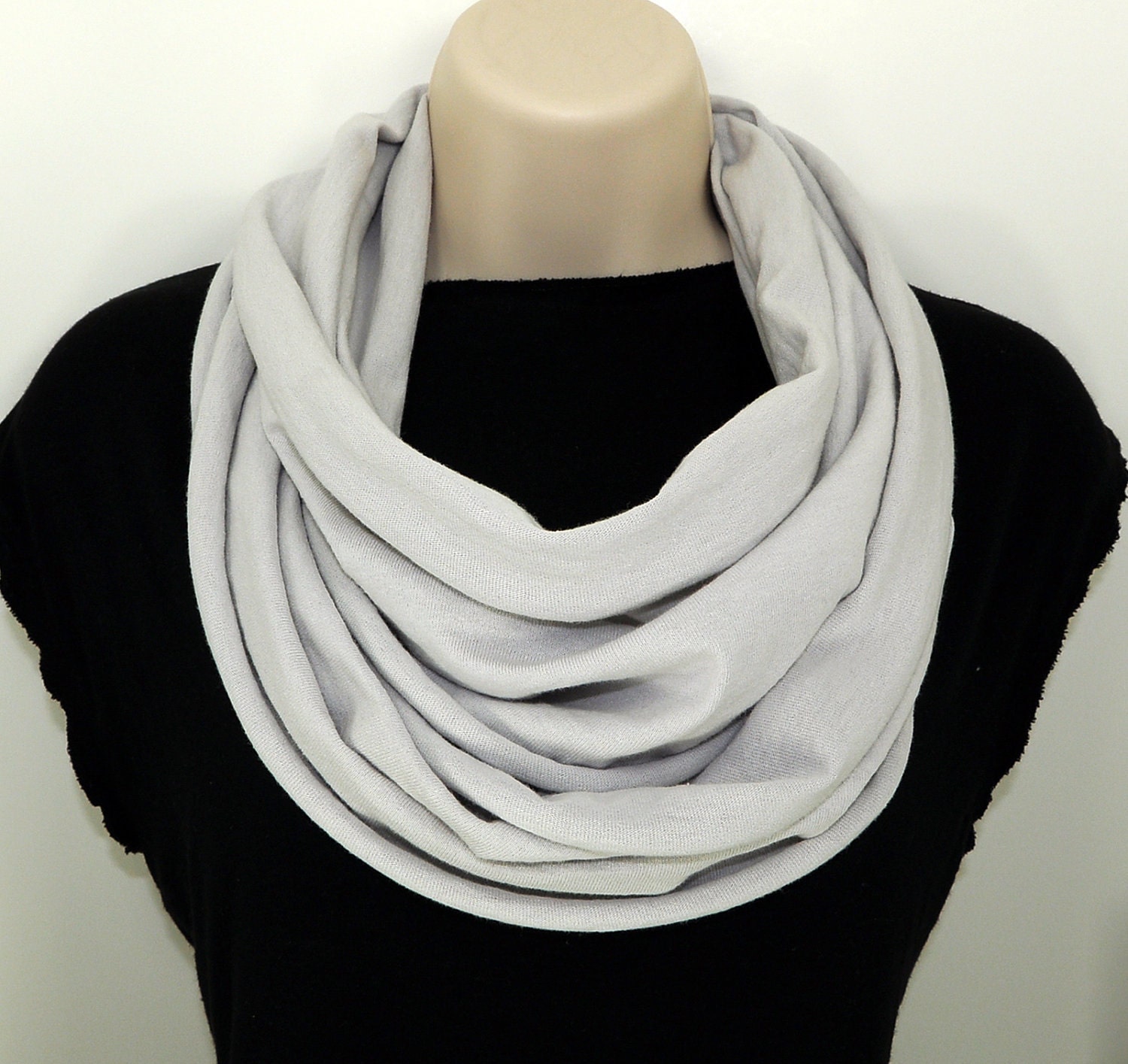 Infinity Scarf Light Grey by ForgottenCotton on Etsy