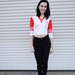 vtg 70S crop top unicorn baseball T