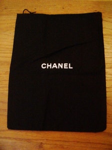 chanel black dust bag