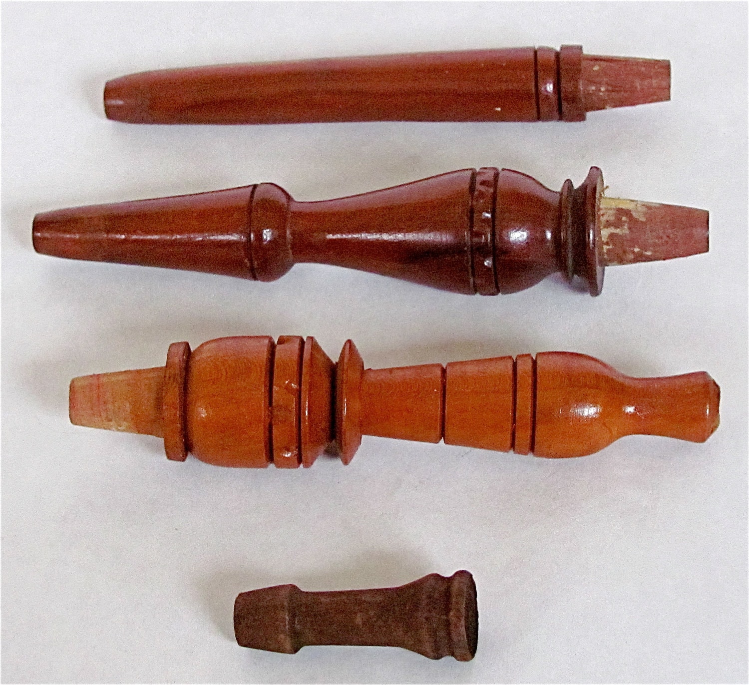 4 Hookah Water Pipe Mouthpieces Wooden Various Sizes