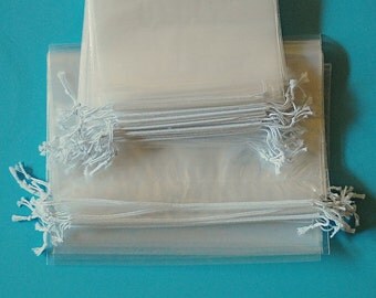 Clear Drawstring Bags 9x12 inches - 50 Count - Cello Bags, Poly Bags - party bags, wedding favors, product packaging and supplies