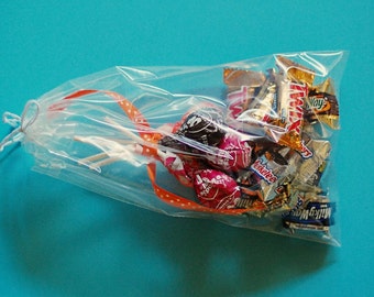 Clear Drawstring Bags 6x10 - 25 Count - Cello Bags, Poly Bags - party bags, wedding favors, product packaging and supplies