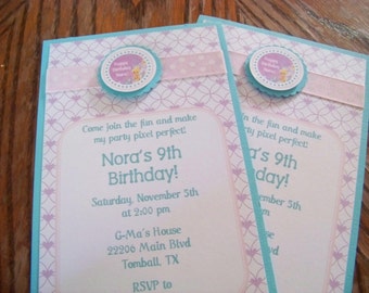 Tinkerbell Invitations-Tinkerbell Birthday Invitations-Tinkerbell Party Invitations-Fairy Dust Invitations-Girl's Birthday Invitations
