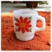 Vintage Anchor Hocking Flower Milk Glass Coffee / Tea Mug