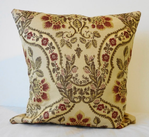 Decorative Pillow Cover Gold and Red 16x16