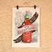 An Ode To Sriracha - linen & cotton decorative printed tea towel for your kitchen