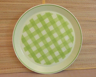 Mikasa Checkmates Green and White Chop Plate