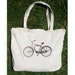 Zippered Cotton Canvas Tote Bag // Natural // Original Retro Beach Cruiser Bike Design // 18" x 14" // Perfect for Beach, Gym & Groceries