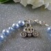 Cinderella Bracelet, Pumpkin Coach Carriage Charm and Blue Swarovski pearls -- FREE Gift Packaging