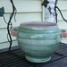 Art Pottery Glazed Green and Pink washed Stoneware Jardinere