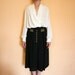 Vintage Black and Gold High Waist Pleated Midi Skirt