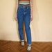 Vintage High Waist Tapered Blue Jeans Pants Medium
