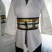 African Kente and Gold Print Reversible Obi Belt