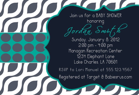 Baby Shower Digital Invitation - Polka Dots Il_570xn