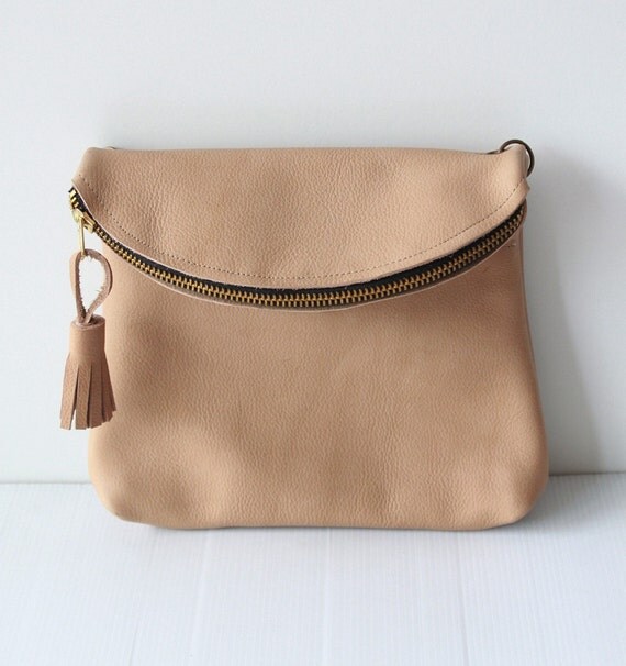 Items similar to Light brown Genuine leather Purse / clutch on Etsy