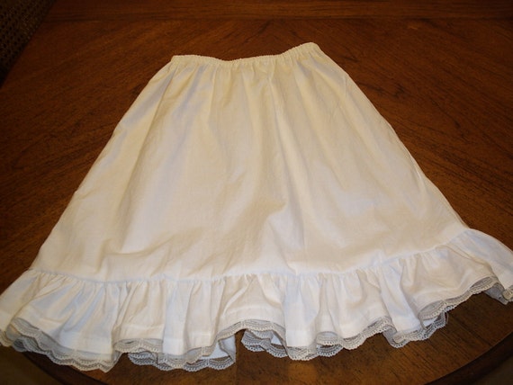 Girls White half slip / petticoat with ruffle girls sizes