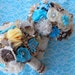 Rustic Burlap Wedding Bouquet: Vintage Fabric Lace Feather Country Bridal