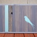 SALE - Reclaimed Wood - Bird Series - Original Painting (Turquoise and Gray)