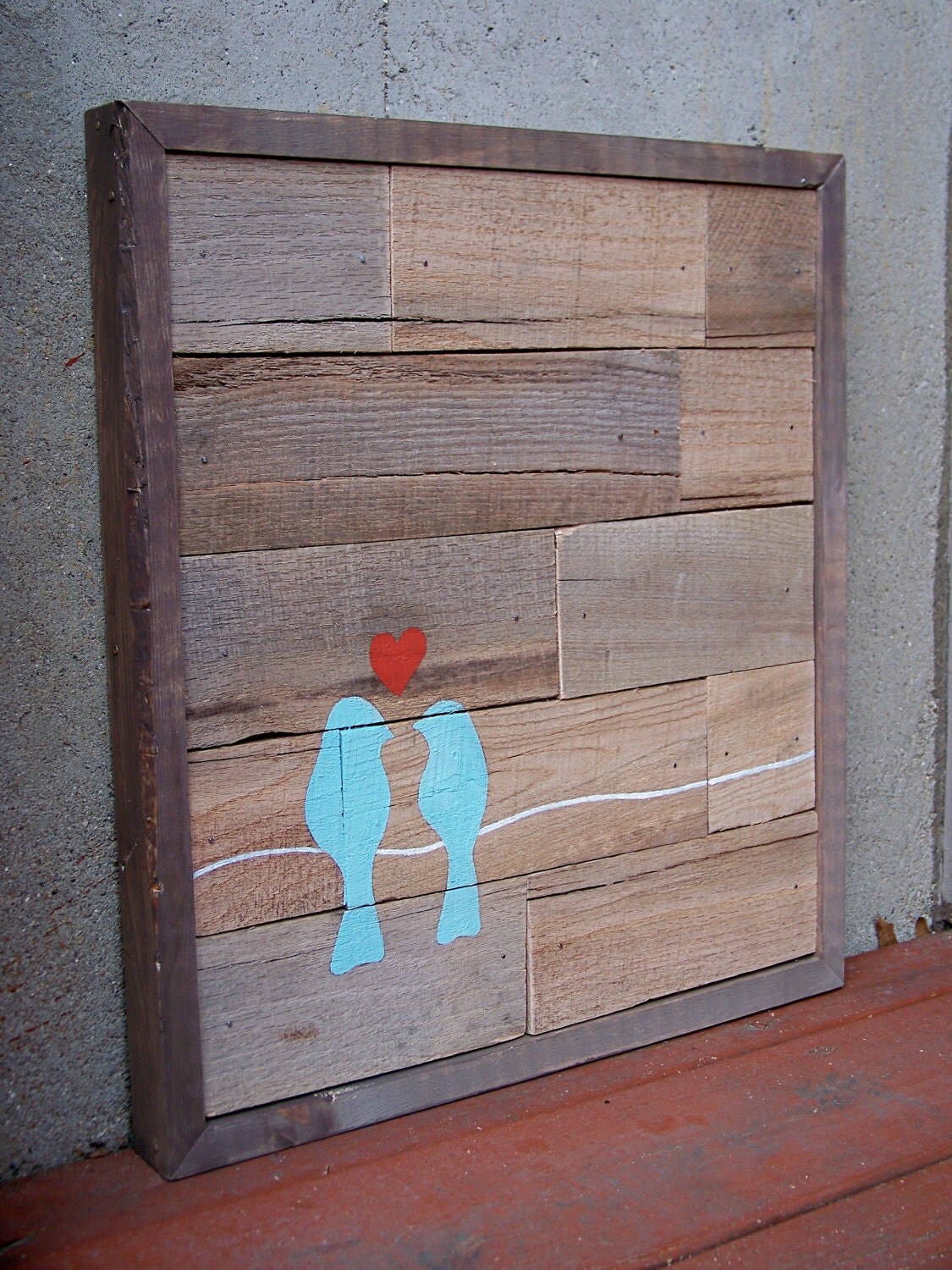 Reclaimed Wood Pallete Bird Series Two Love