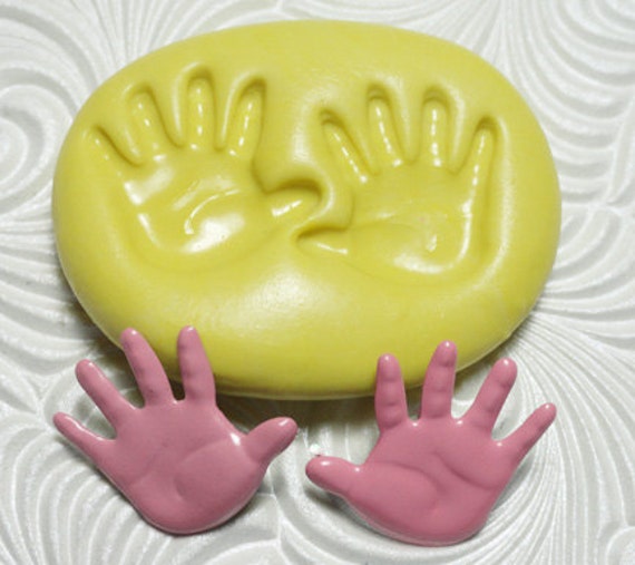 BABY HANDS Mold Flexible Silicone Push Mold for PMC Resin Wax