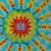 Tie Dyed Sheet Wall Hanging Sheet bedspread Pleasant Dreams Vintage 1990 Bright Psychedic Rainbow colored Bed Cover