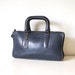 1970s Vintage COACH NYC Navy Blue Speedy Top Handle Brief Bag