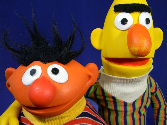 Bert and Ernie Puppets by LillysLuckyPenny on Etsy