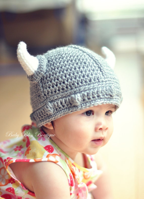 The Viking Hat 12M to 24M Gray Color Viking Hat with White