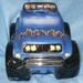 Big Wheel Truck Bank-Ceramic-Blue w/flames Platinum